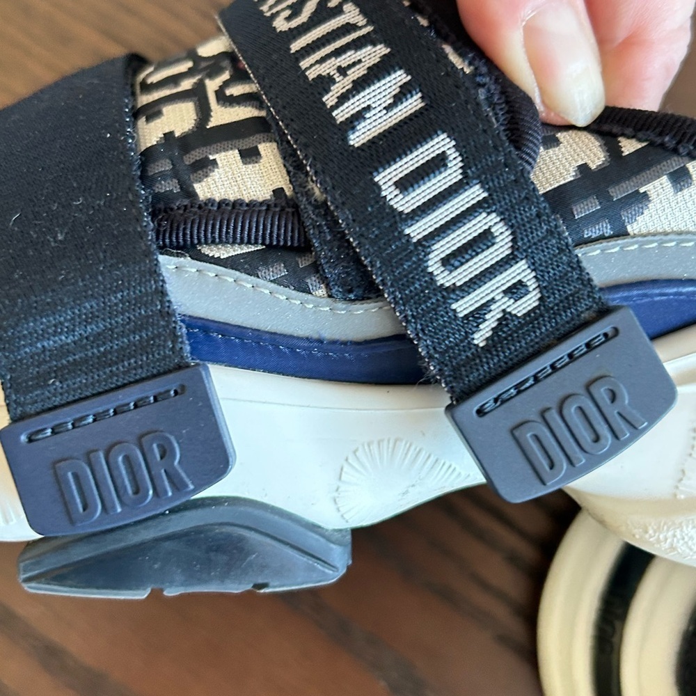 Dior - D-Wander Deep Blue Dior Oblique Technical Fabric Slip On Sneakers - Picture 11 of 15